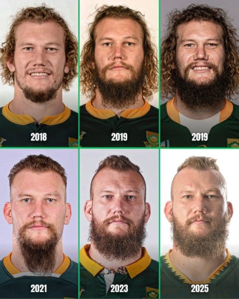 Springboks lock RG Snyman hair