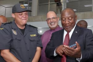 President Cyril Ramaphosa and Edward Kieswetter from SARS.