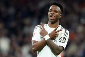 Vinicius bags brace as Real Madrid take Liga lead, end Sociedad run