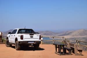 A Ford Ranger in Pilanesburg National Park