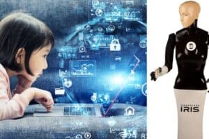 Artificial intelligence AI in schools and at home tips for safe tutoring tool IRIS AI powered robot tutor