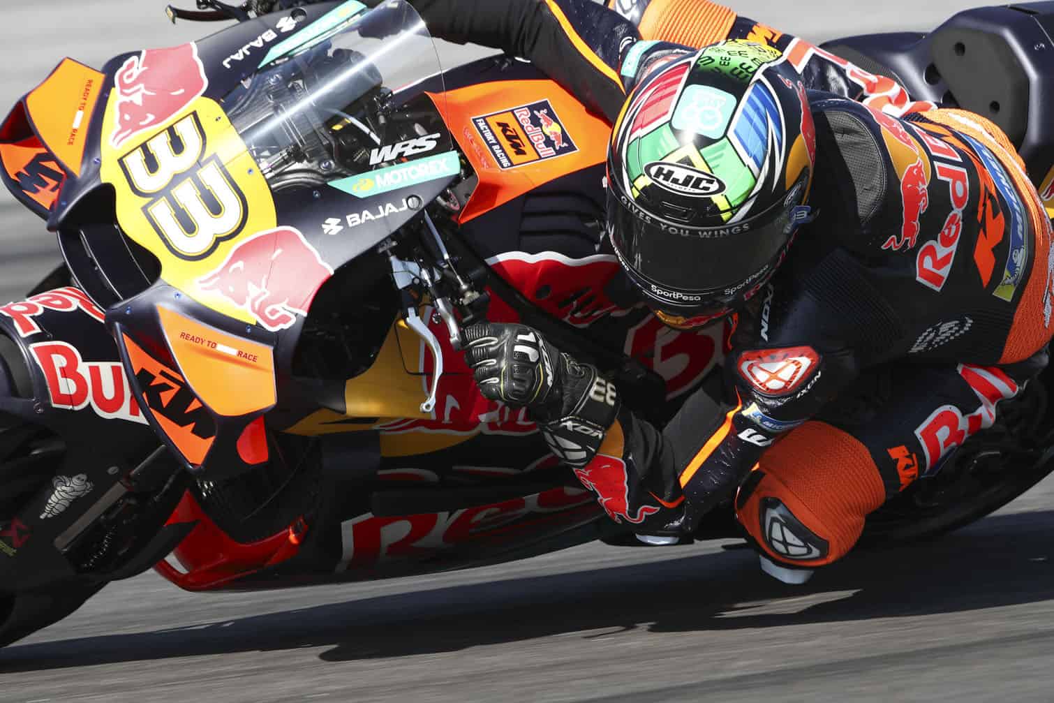 Brad Binder of South Africa riding the Red Bull KTM Factory Racing bike