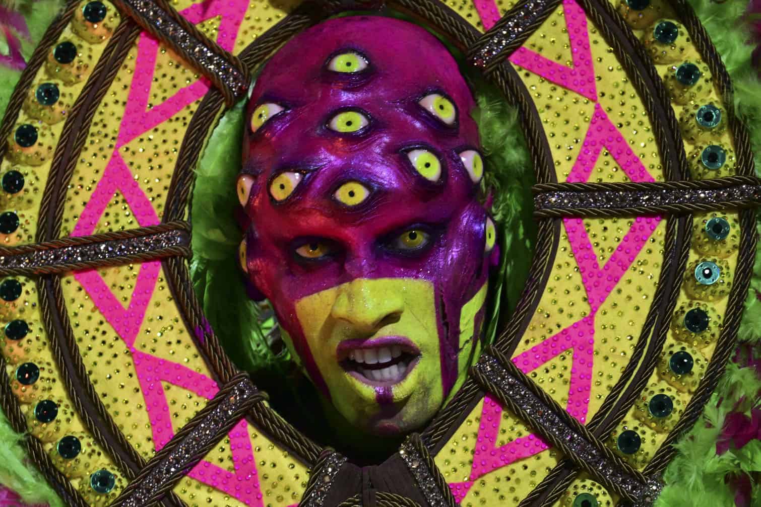 A reveller of the Mangueira samba school