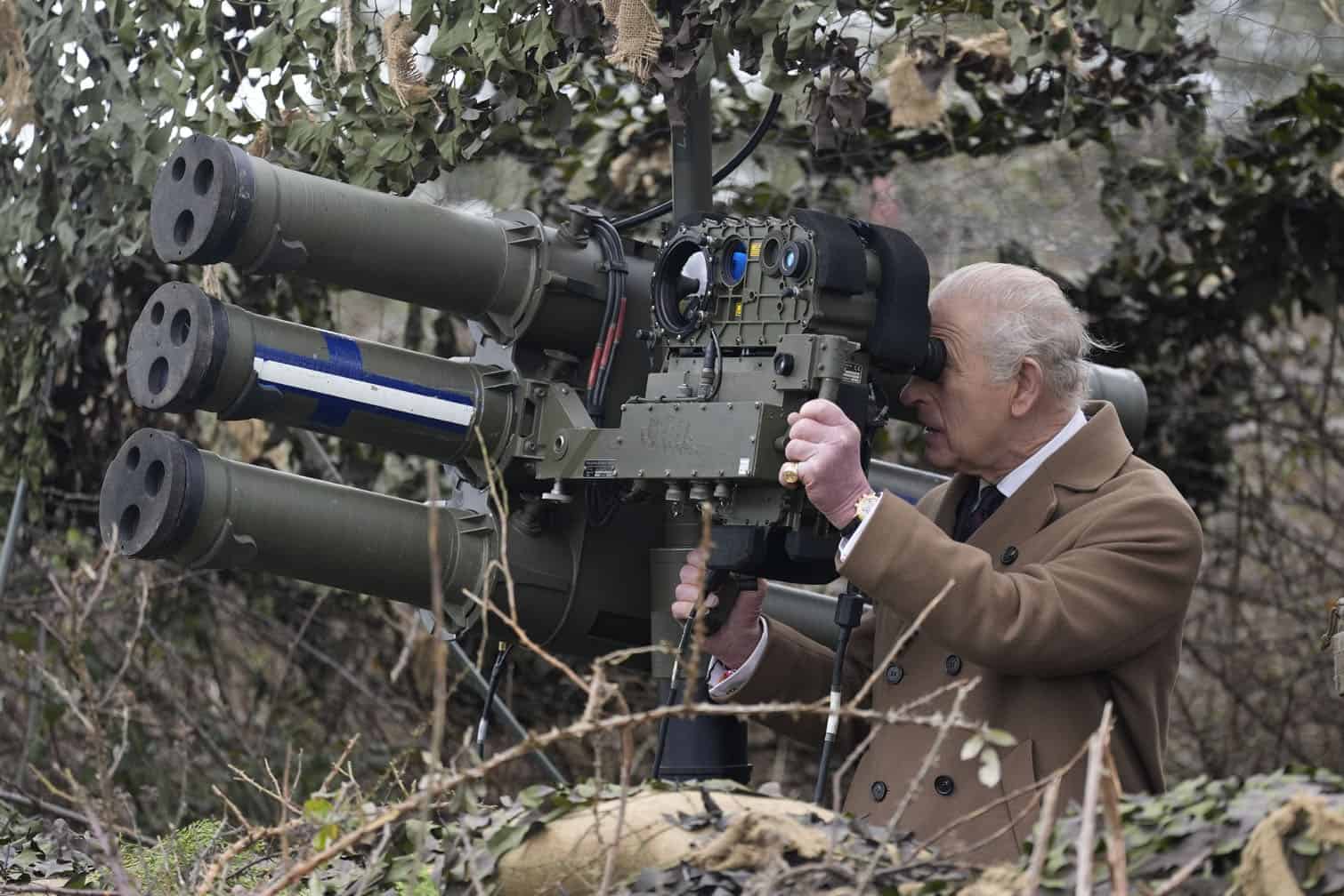 King Charles II Visits The 7th Air Defence Group Royal Artillery Units In Thorney Island