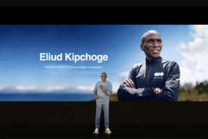 HUAWEI WATCH GT Runner ambassador Eliud Kipchoge at Madrid launch event.