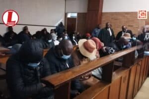 The 33 suspects in the Nelspruit Magistrate's Court.