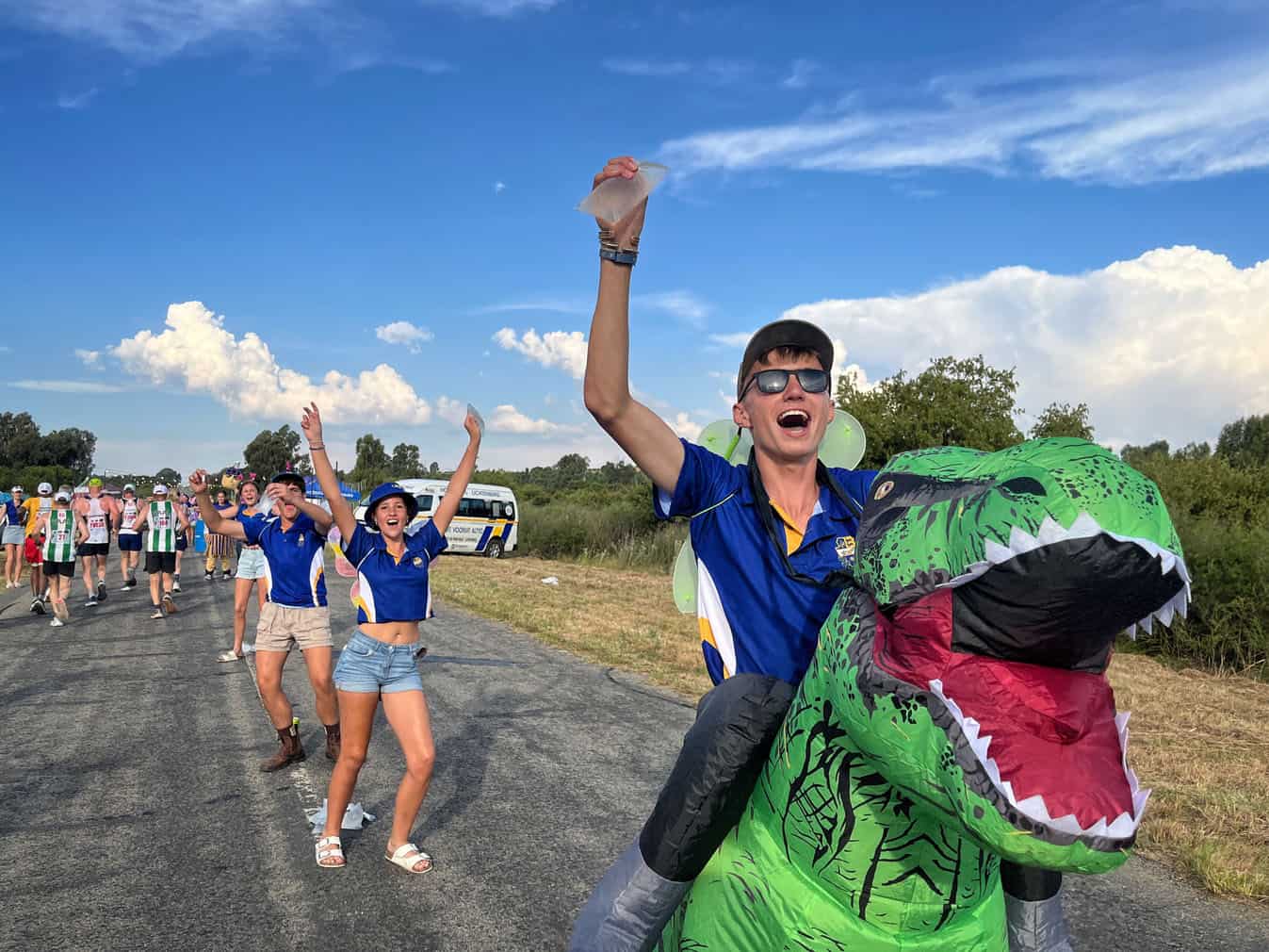 Supporters encourage marathon runners during the Ottosdal Nite Race