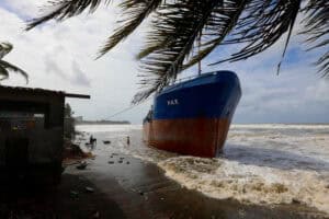 Cameroon-flagged cargo ship that ran aground