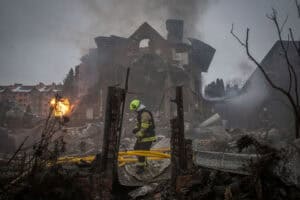 Drone And Missile Attacks In Kyiv