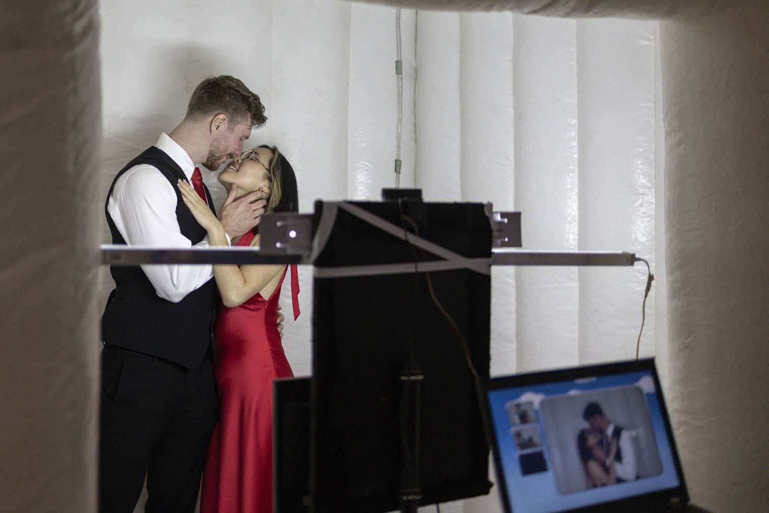 Two guests take a souvenir shot during the Chinese New Year Valentine's Ball
