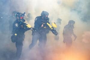 Anti-ICE protest outside Portland City Hall