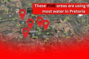 Five Pretoria areas have been flagged as major water-use hotspots, with consumption putting Tshwane’s water network under severe strain.