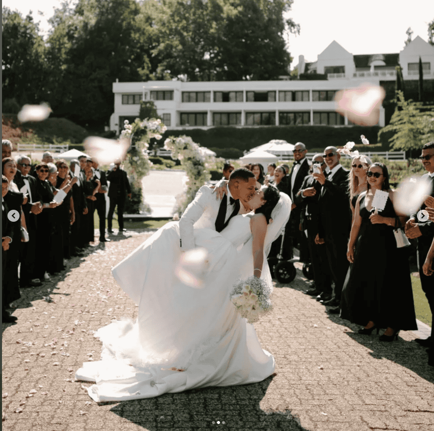 Herschel Jantjies and Kelsey Thomas tied the knot in the Cape Winelands on 7 February 2026. Picture: Instagram
