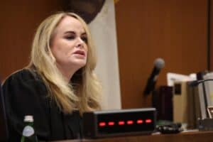 Judge Theresa R. McGonigle oversees the arraignment for Ivanna Lisette Ortiz, accused of firing shots at the home of Barbadian singer Rihanna, at Clara Shortridge Foltz Criminal Justice Center in Los Angeles, on March 25, 2026. Ortiz, alleged to have shot up the luxury Los Angeles home of global megastar Rihanna was charged on March 10 with attempted murder. Prosecutors in the city said Ivanna Lisette Ortiz, 35, had opened fire at the sprawling estate on March 8. Picture via Genaro Molina / POOL / AFP
