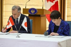 Canada PM vows to beef up defence and economy ties with Japan