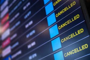 Flights to Dubai and Doha cancelled.
