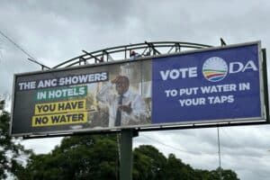 DA billboard mocks Lesufi’s ‘hotel shower’