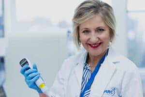 Glenda Gray in her lab