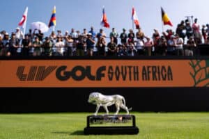 LIV Golf spectators fighting.