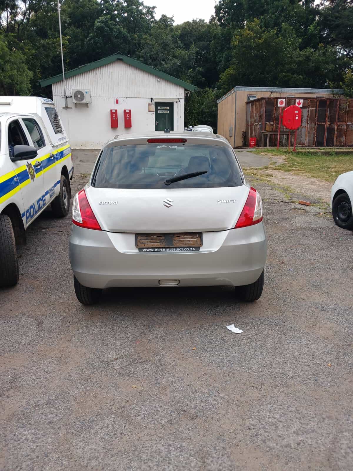 The Suzuki Swift that was pulled over by police. Picture: Saps