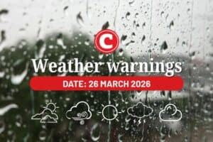 Weather forecast for 26 March 2026