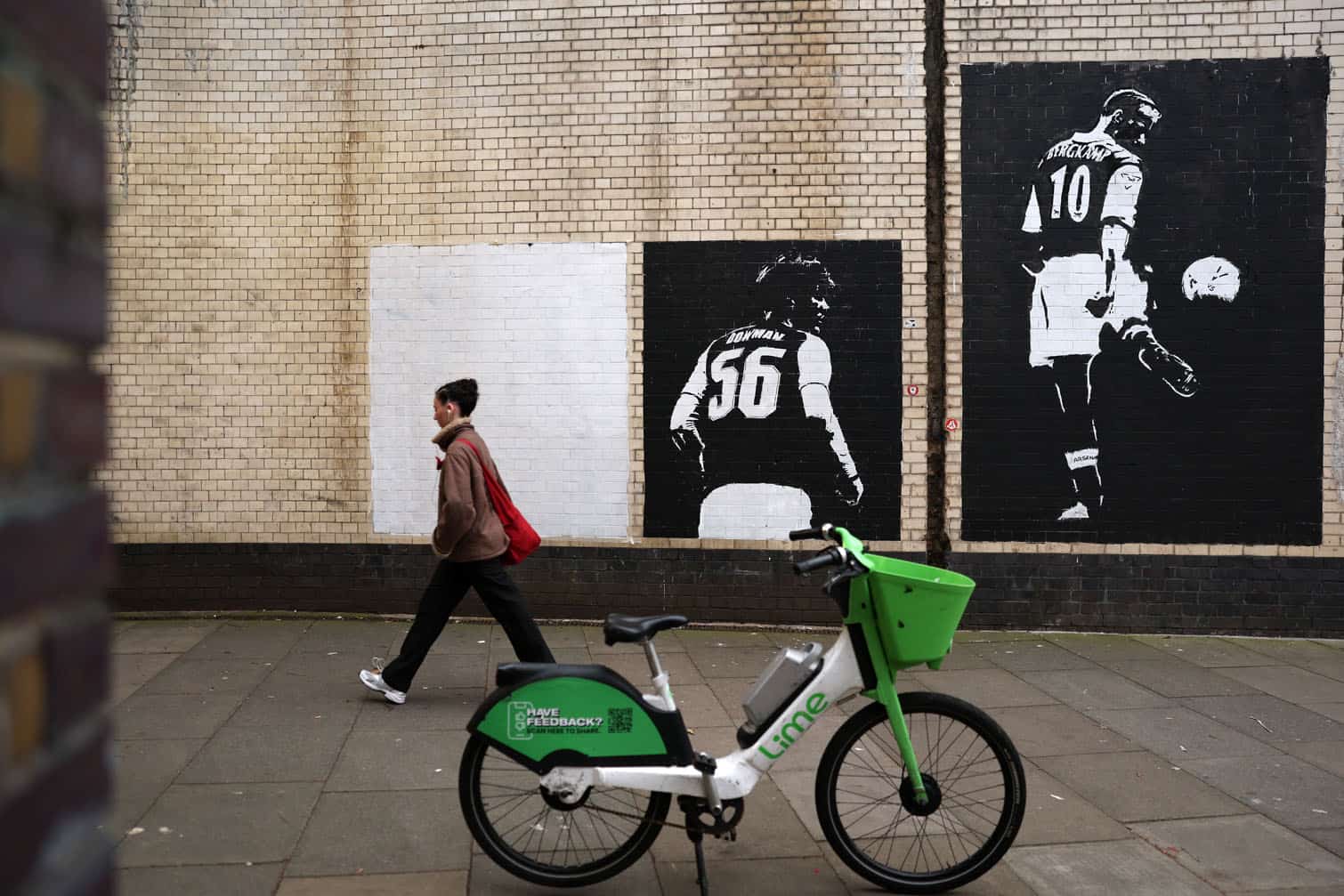 A mural of Max Dowman of Arsenal