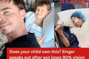 Singer speaks out after son loses 90% vision.