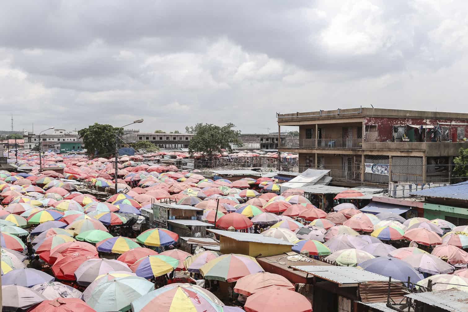 A general view of Total's market in Brazzaville