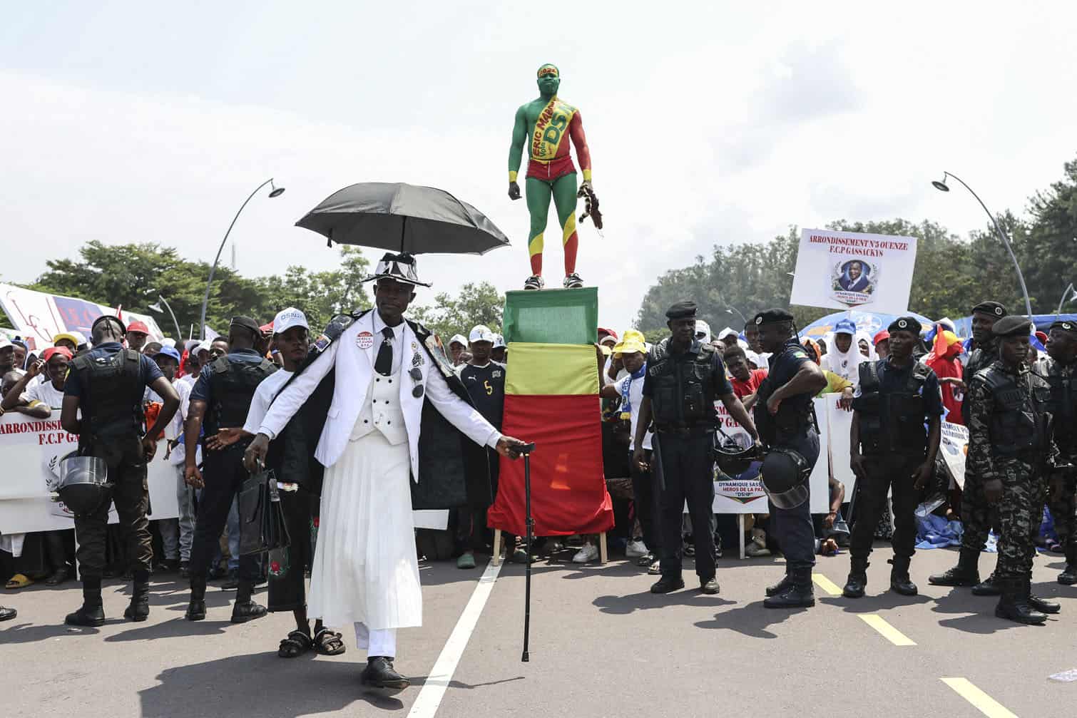 Supporters of incumbent President of the Republic of Congo