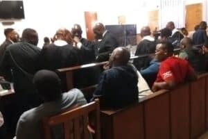 The accused during court procedures.