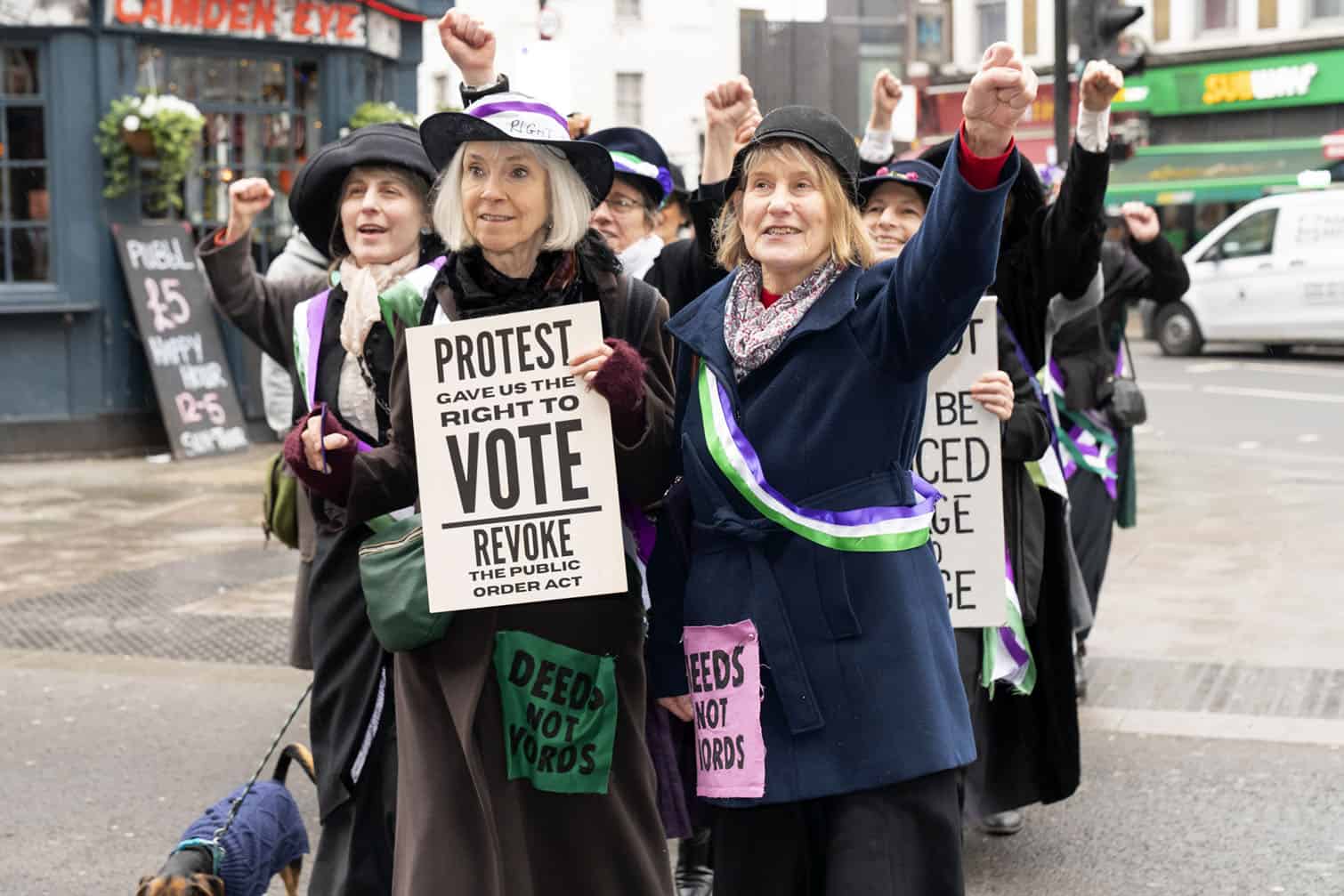Fossil Free London Protestors Dress As Suffragettes And Call To Revoke The Public Order Act