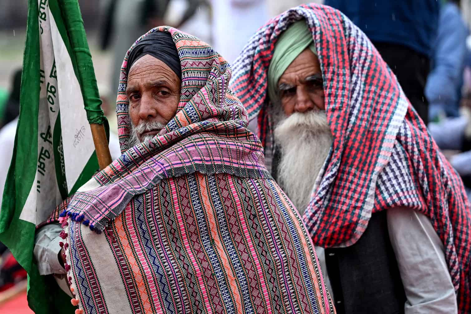 Farmers take part in a protest
