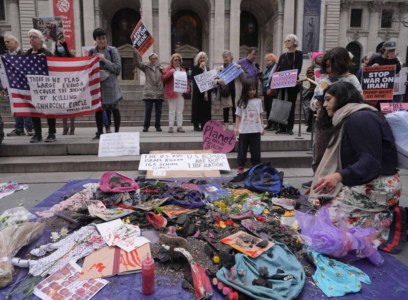 New Yorkers mourn the 180 Iranian children killed by the US-Israeli bombing in Iran