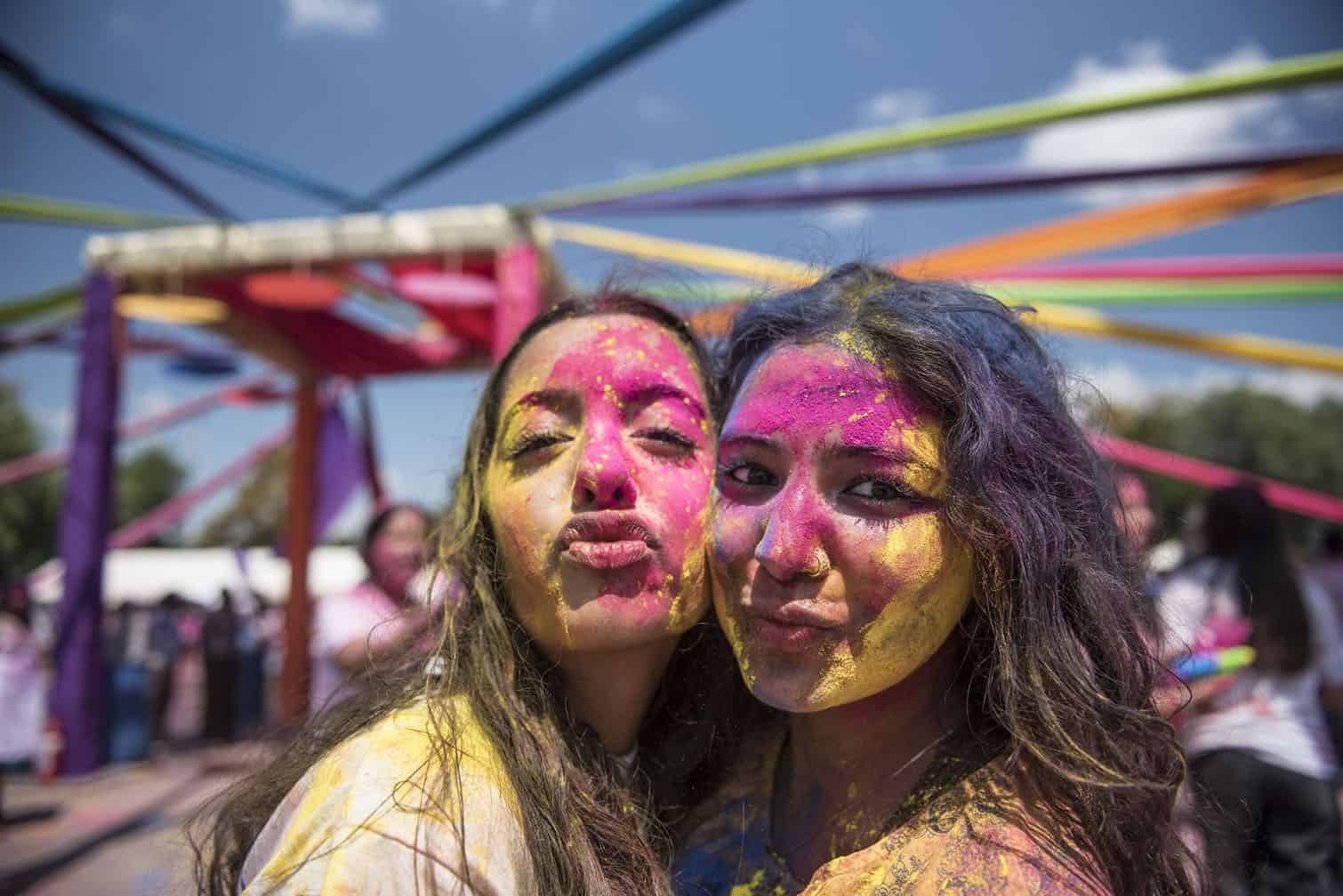 Attendees at the Holi festival celebration in Sandton