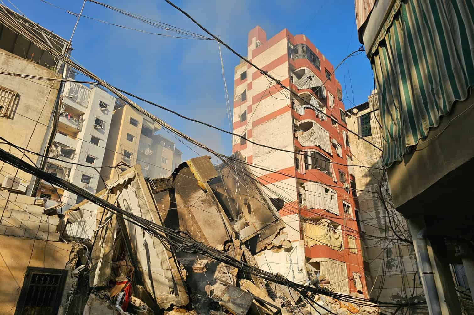Smoke rises from an Israeli airstrike
