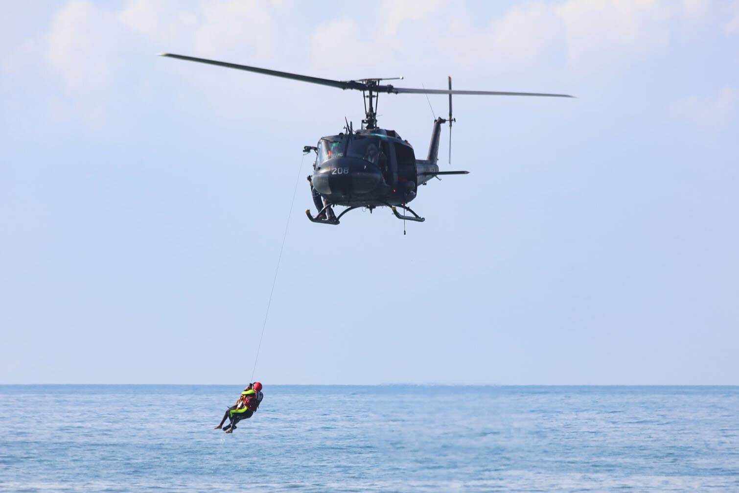 Lifeguards performing the Paso del Hombrea test in El Salva