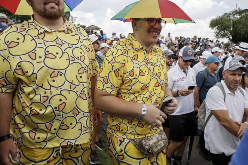 Supporters wearing matching outfits