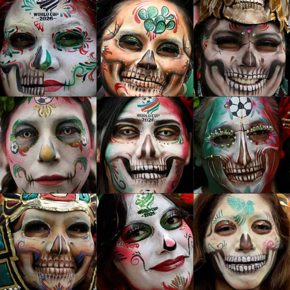 Women with their faces painted