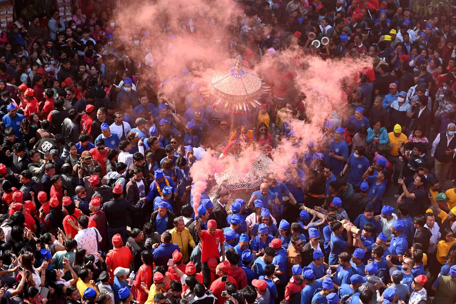 Hindu devotees celebrate the 'Pahchare Chariot Festival'