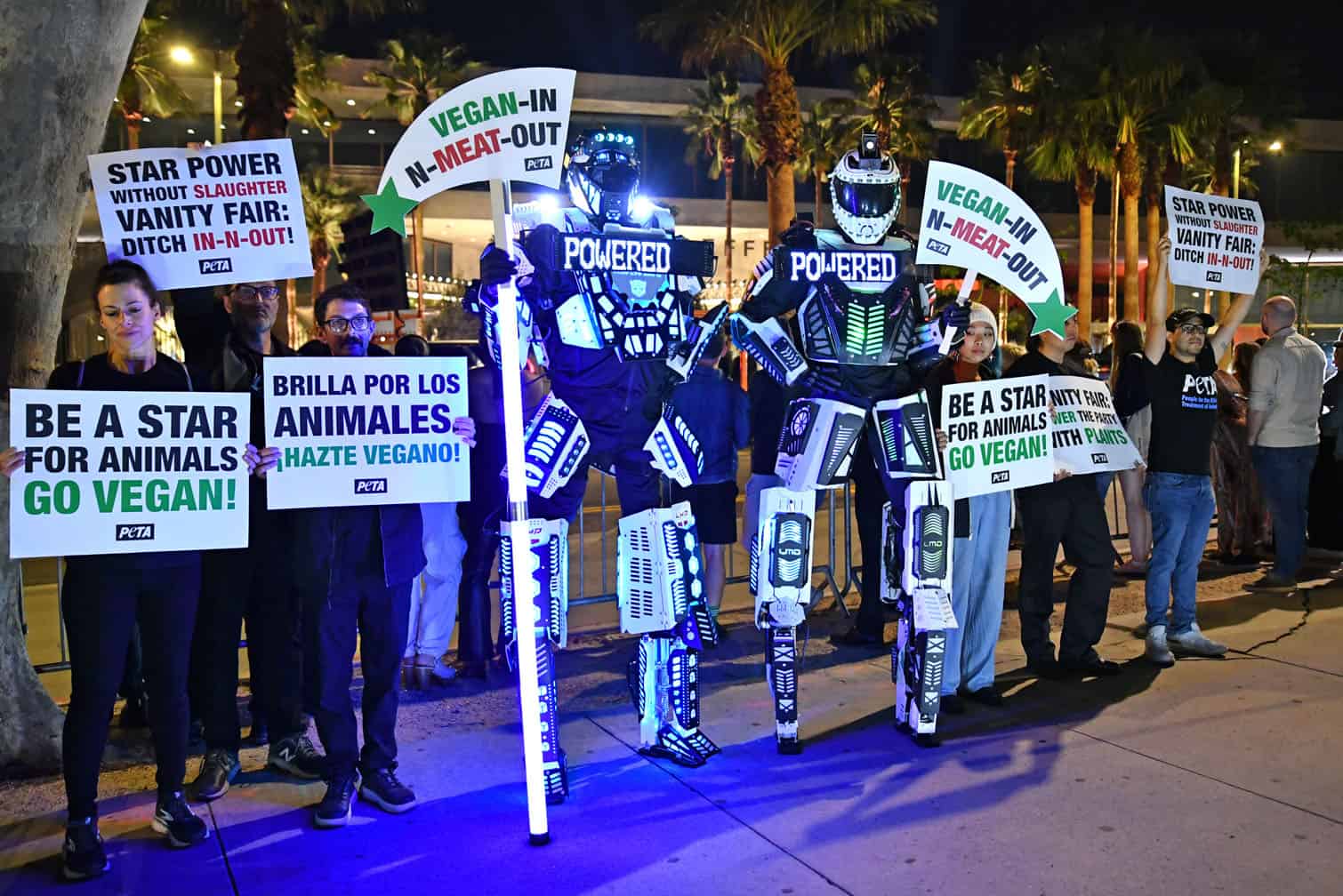 PETA Protests Outside The Vanity Fair Oscar Party