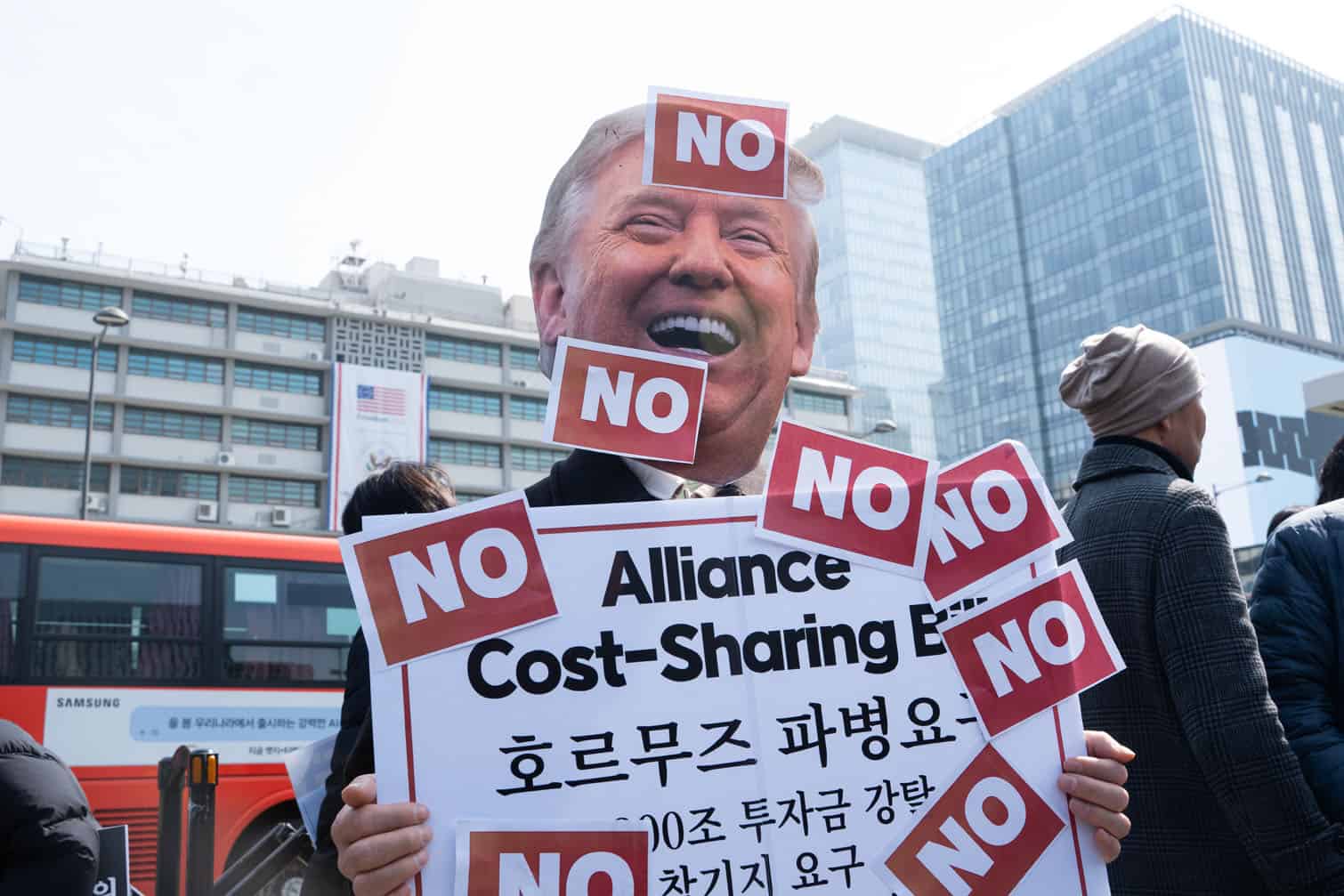 Protesters rally against deployment of South Korean warships to Strait of Hormuz in Seoul