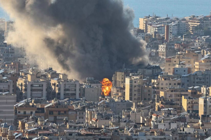 Smoke plumes billow following Israeli bombardment