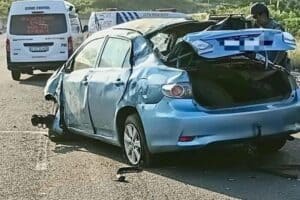 Rusa members at the scene of the crash where a 14-year-old boy lost his life.