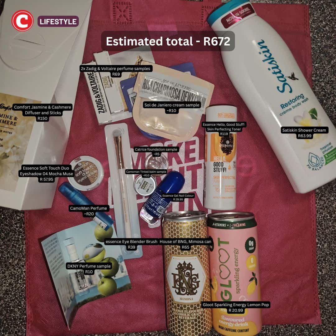 A look at the value of the Takealot House of Beauty goodie bag. Photos: Kaunda Selisho