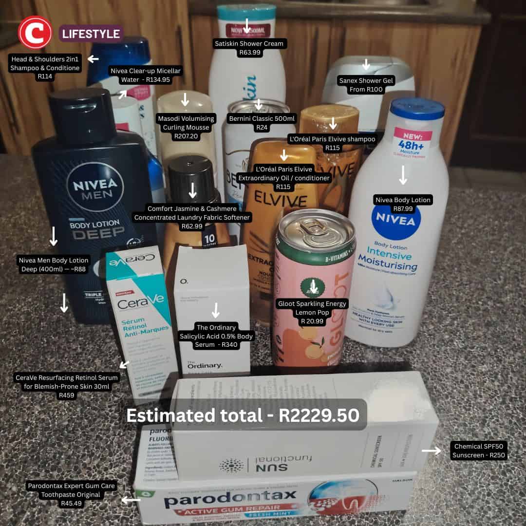 A look at the value of the Takealot House of Beauty goodie bag. Photos: Kaunda Selisho