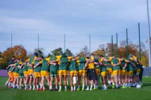 Springboks rugby team in a huddle