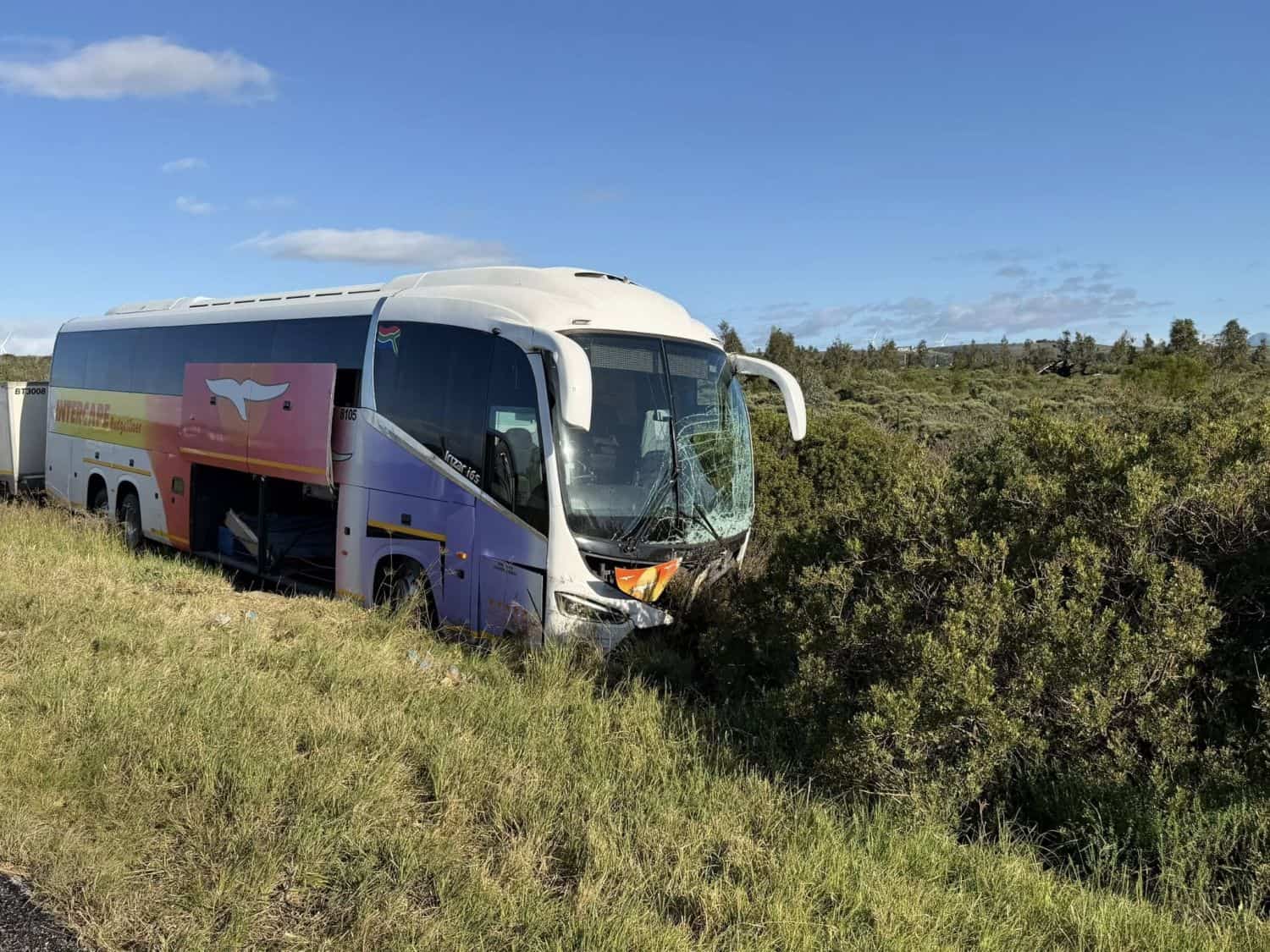 The bus involved in the head-on collision accident. 
