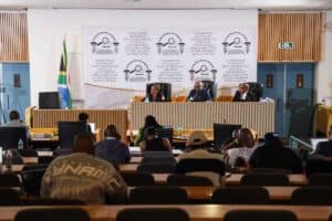 What happens when Justice Madlanga leaves the stage?