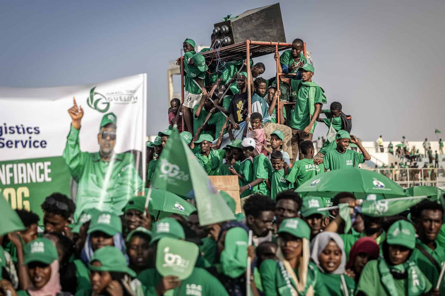 Supporters of Djibouti's incumbent president