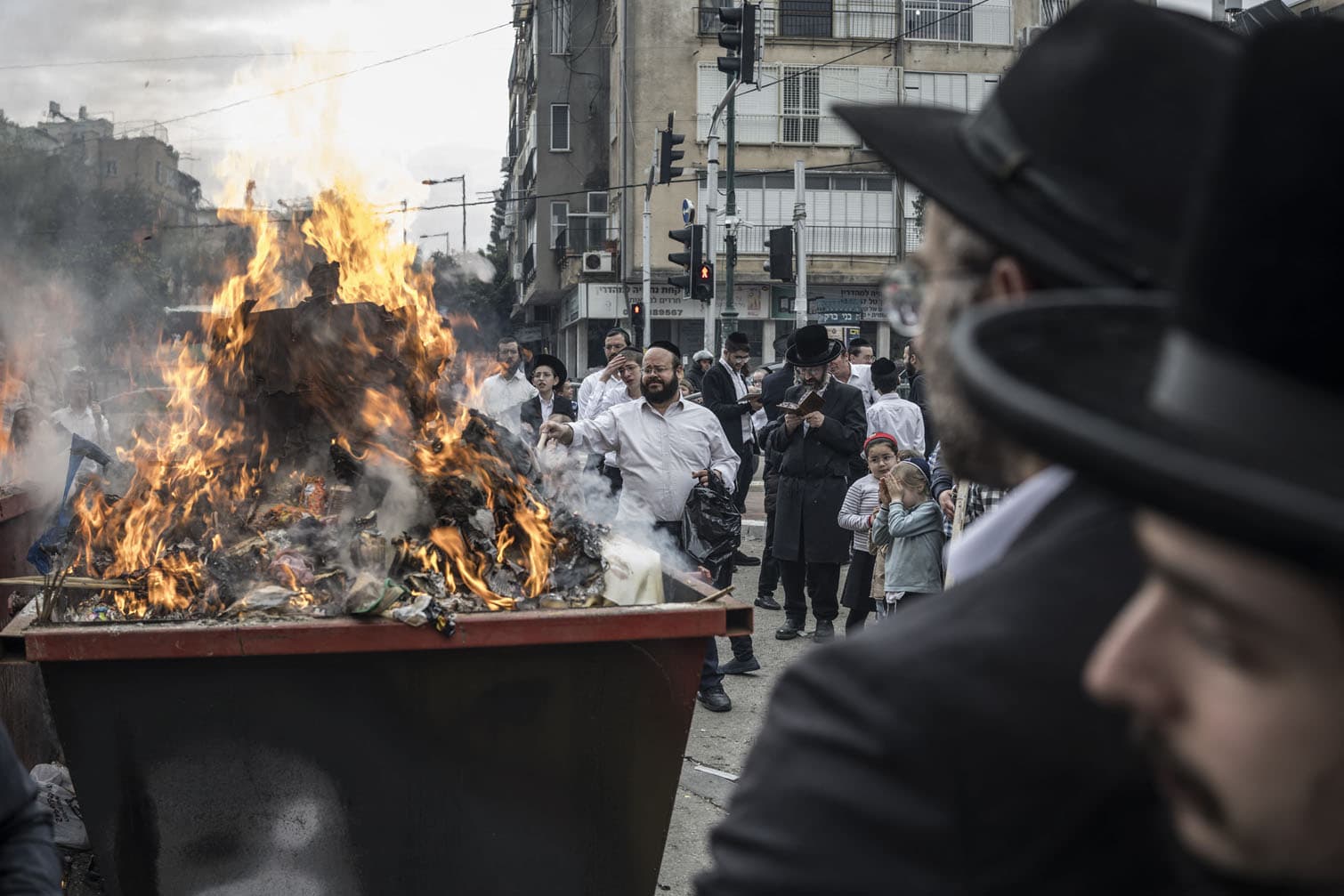 Orthodox Jews take part in the traditional chametz
